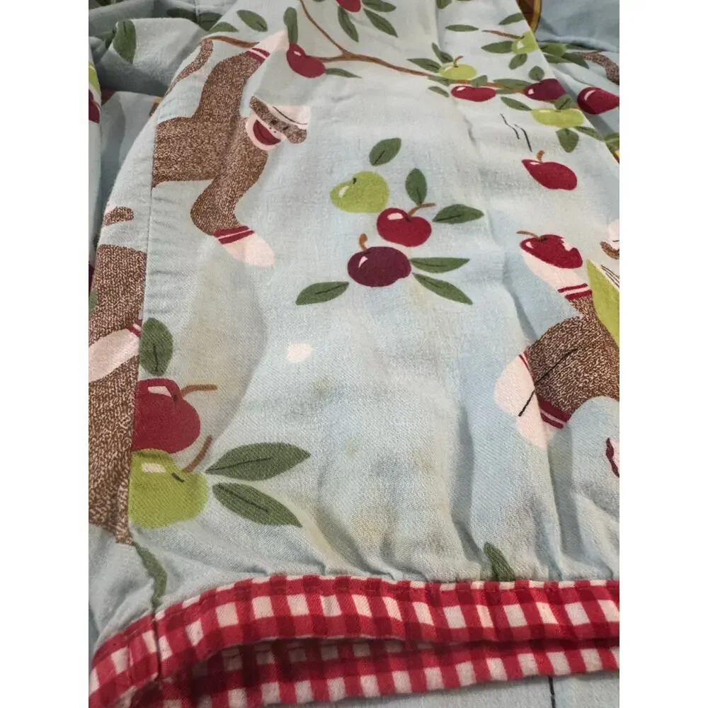 Nora & Nora Sleep Shirt Nightgown Sock Monkey Apple Blue Red XL